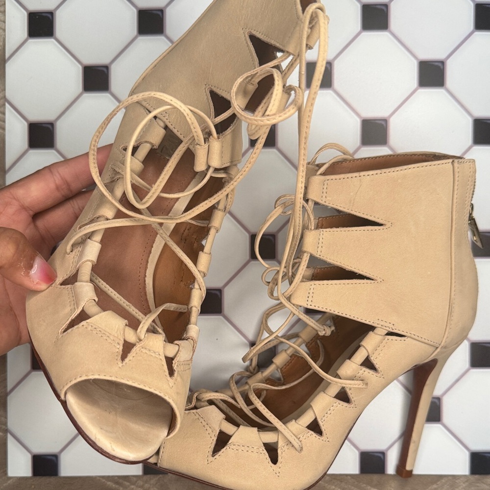 Schutz Cutout Lace-Up Heels - Picture 3 of 5